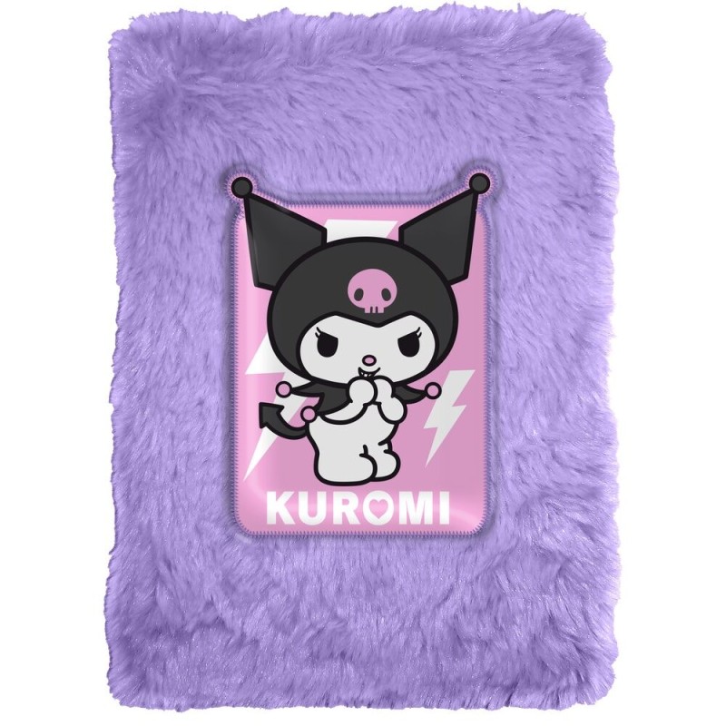 Cuaderno Peluche Kuromi Hello Kitty 15x21x2,5cm.