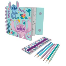 Cuaderno Actividades Con Estuche Removible Stitch Disney