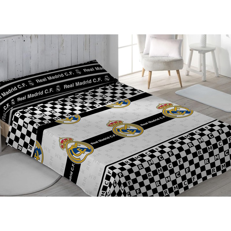 Juego de Sábanas Real Madrid 50% Algodón 50% Poliéster, para Cama de 90cm.