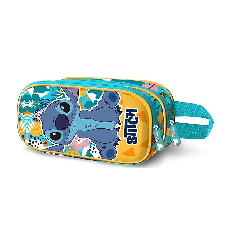 Estuche Portatodo 3D Doble Disney Lilo y Stitch Colors 22 x 10 cm