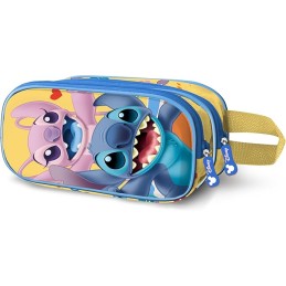 Estuche Portatodo 3D Doble Disney Lilo y Stitch Ocean 22 x 10 cm