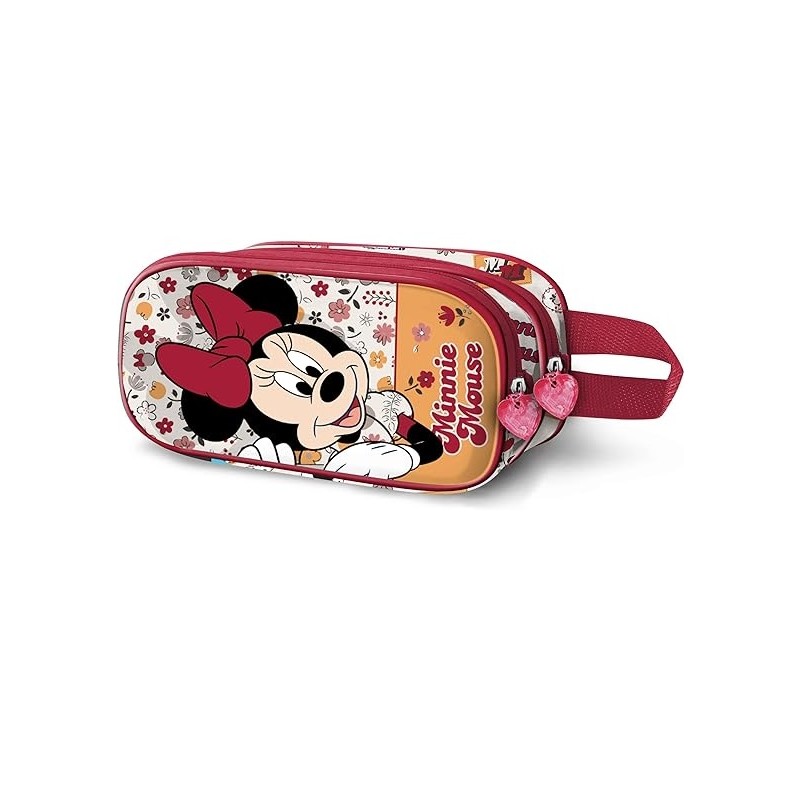 Estuche Portatodo 3D Doble Disney Minnie Mouse Flowered 22 x 10 cm