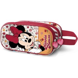 Estuche Portatodo 3D Doble Disney Minnie Mouse Flowered 22 x 10 cm