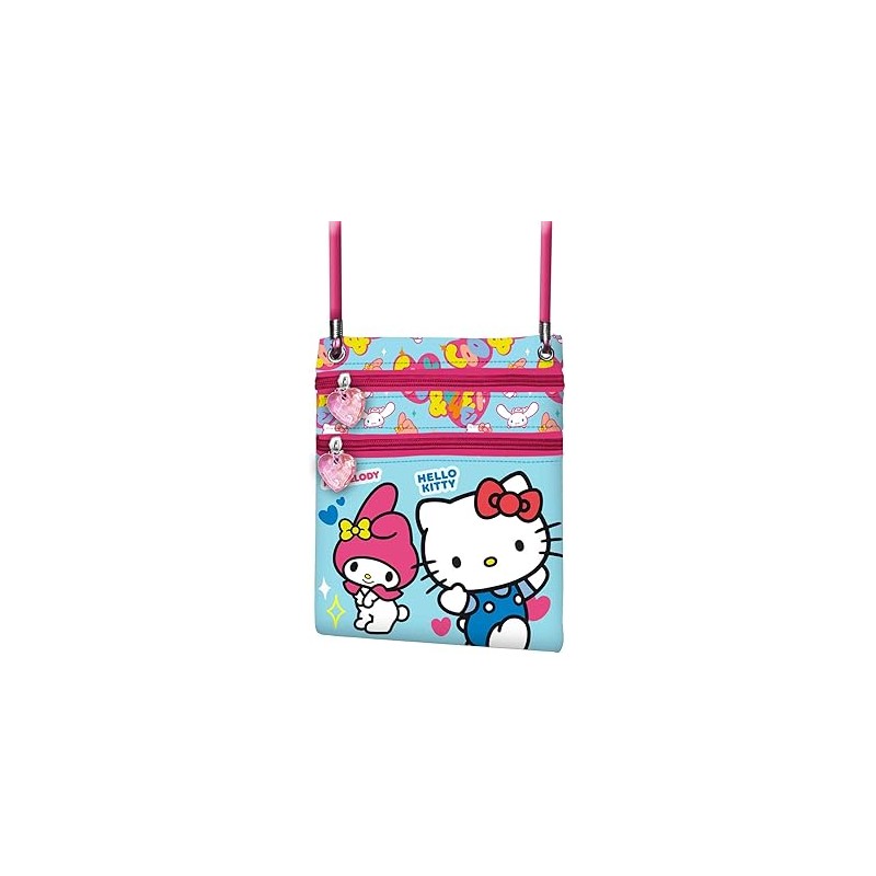 Bolso Action Vertical Sanrio Unisex Kids, Azul Hello Kitty 4x15x17cm