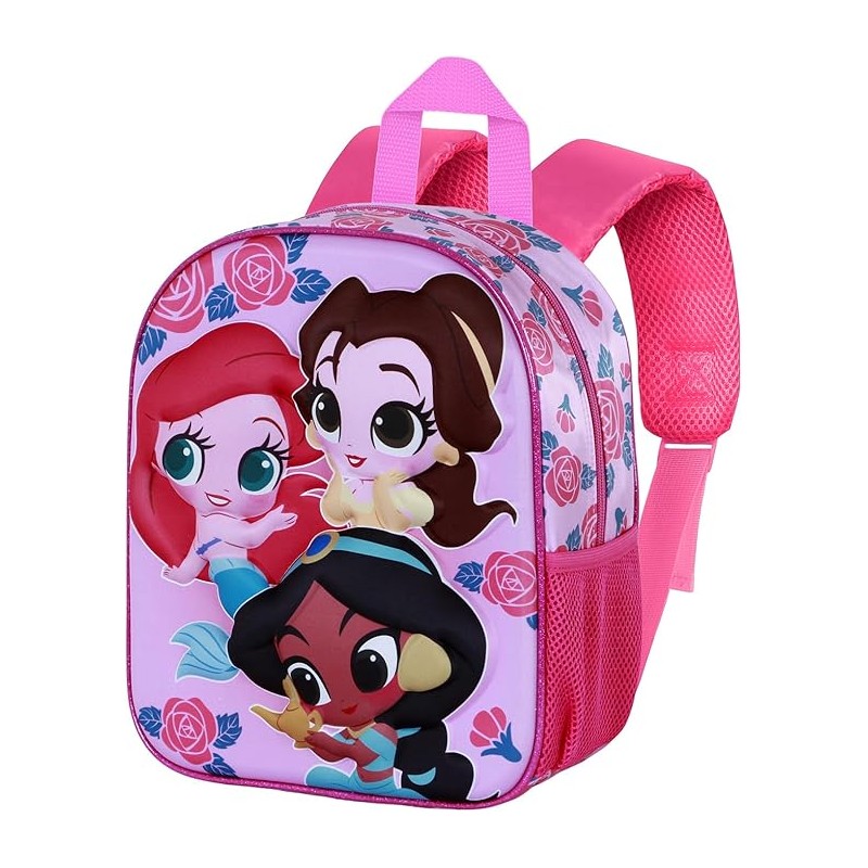 Mochila 3D Elite Disney Princesas Flowers 25 x 30 cm