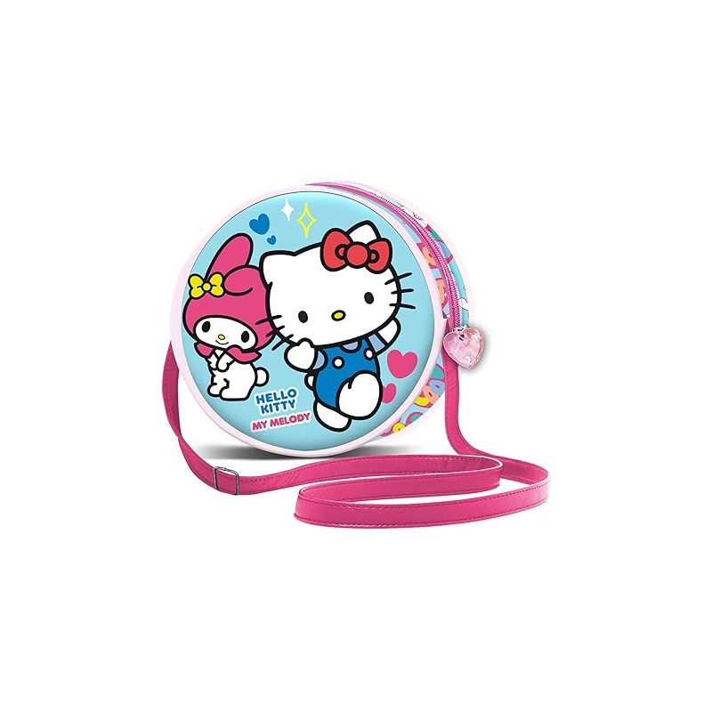Bolso Redondo Sanrio Unisex Kids, Azul Hello Kitty 7x18,5x18,5 cm