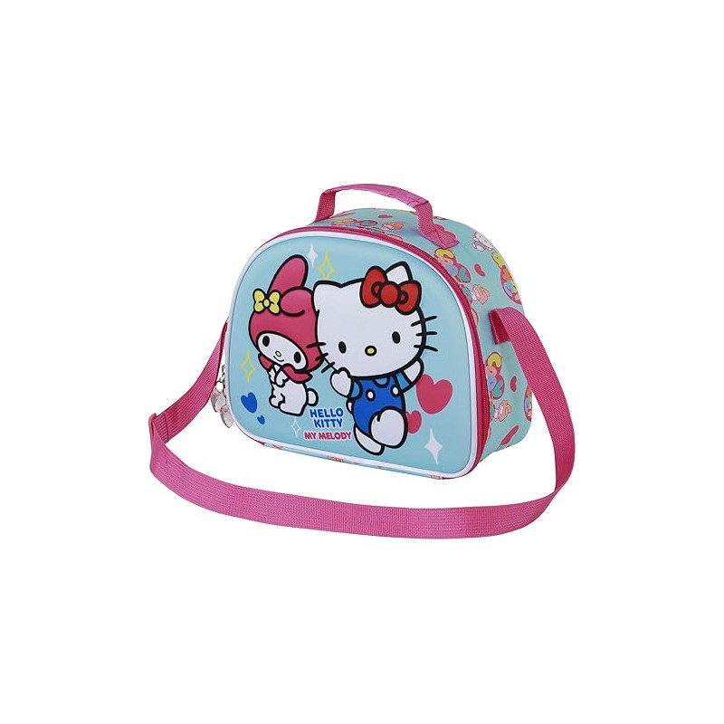 Bolsa Portamerienda 3D Sanrio Unisex Kids, Azul Hello Kitty 26 x 20 cm