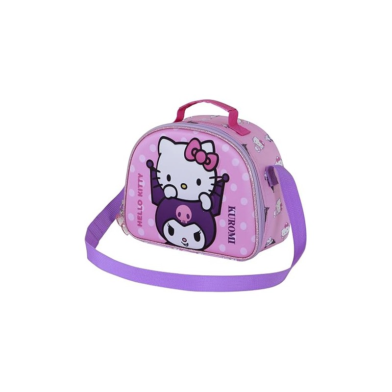 Bolsa Portamerienda 3D Sanrio Unisex Kids, Rosa Hello Kitty 26 x 20 cm