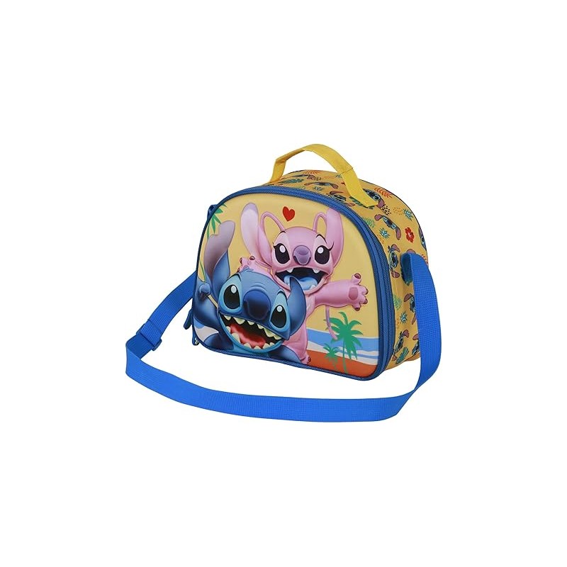 Bolsa Portamerienda 3D Unisex Kids, Azul Lilo y Stitch Disney 10x26x20 cm