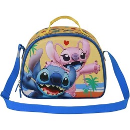 Bolsa Portamerienda 3D Unisex Kids, Azul Lilo y Stitch Disney 10x26x20 cm