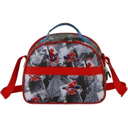 Bolsa Portamerienda 3D Unisex Kids, Gris Spiderman Marvel 10x26x20cm