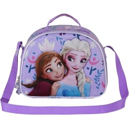 Bolsa Portamerienda 3D Unisex Kids, Lila Frozen 2 Disney 26 x 20 cm