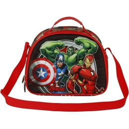 Bolsa Portamerienda 3D Unisex Kids, Rojo Los Vengadores Marvel 10x26x20cm