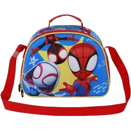 Bolsa Portamerienda 3D Unisex Kids, Rojo Spiderman Marvel 10x26x20cm