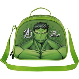 Bolsa Portamerienda 3D Unisex Kids, Verde Hulk Marvel 10x26x20cm