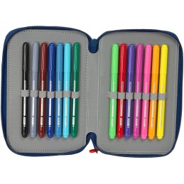 Plumier Escolar Niño, Estuche con Colores, con 29 Útiles Incluidos Super Mario Trick 12.5x4x19.5 cm