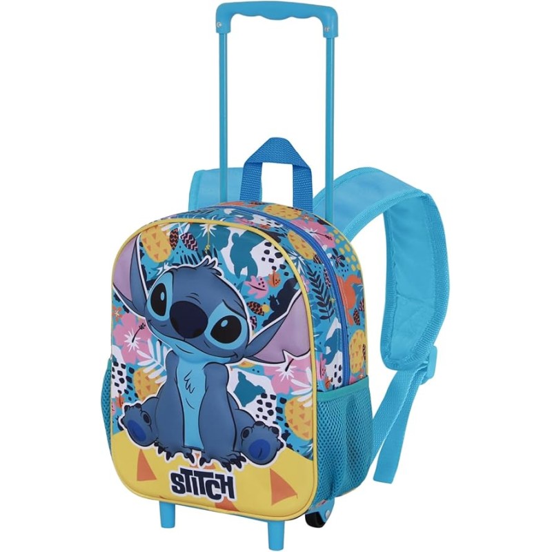 Mochila 3D con Ruedas Pequeña Disney Lilo y Stitch Colors 26 x 34 cm,