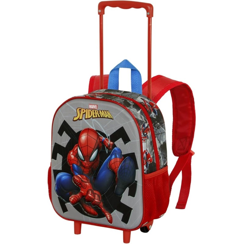 Mochila 3D con Ruedas Pequeña Marvel Spiderman Symbol 26 x 34 cm