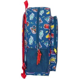 Mochila Escolar Niño Adaptable a Carro CARS RACING 33x14x42 cm
