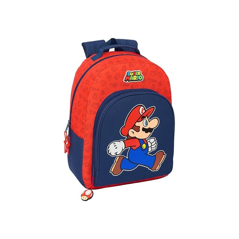 Mochila Escolar Adaptable a Carro SUPER MARIO TRICK 32x15x42 cm