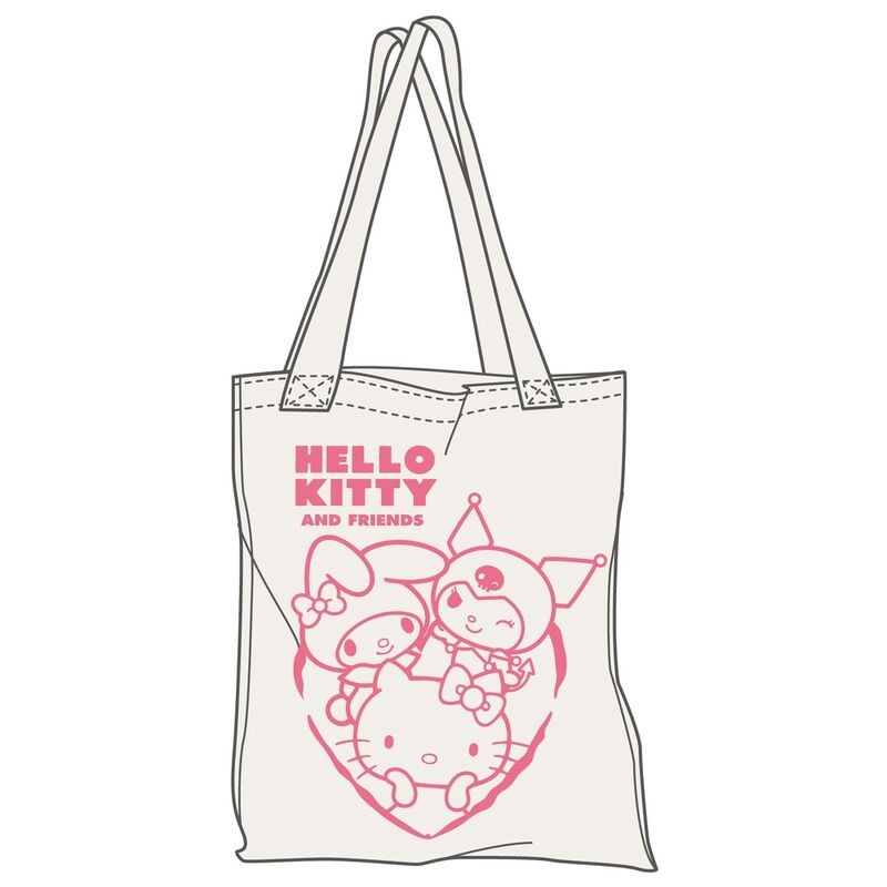 Bolsa Shopping Hello Kitty Friends 41x38,5cm100% algodón.