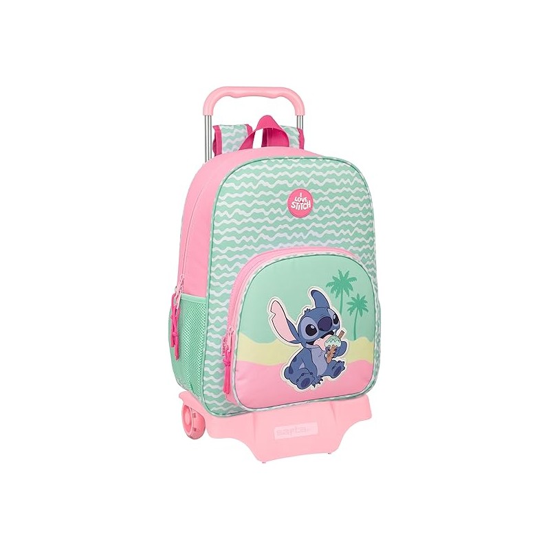 Mochila Escolar con Carro Safta Stitch Ice Cream 33x14x42 cm
