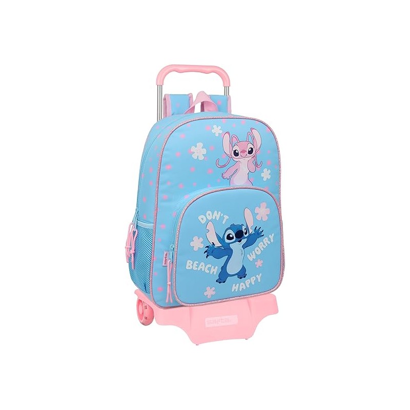 Mochila Escolar con Carro STITCH HAPPY 33x14x42 cm