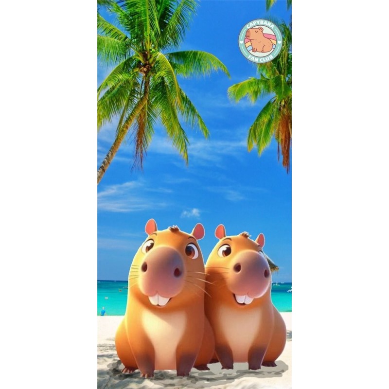 Toalla Microfibra Capibara Playero 70x140 cm