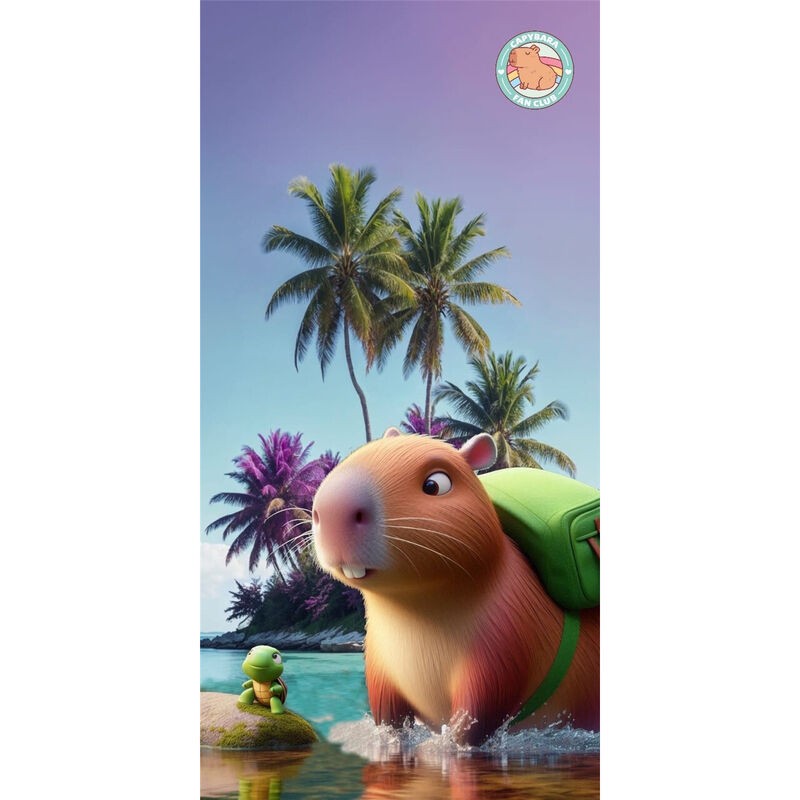 Toalla Microfibra Capibara Playero 70x140 cm