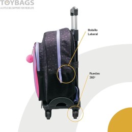 Mochila Kuromi Doble Compartimento + Carro Toybags 360º