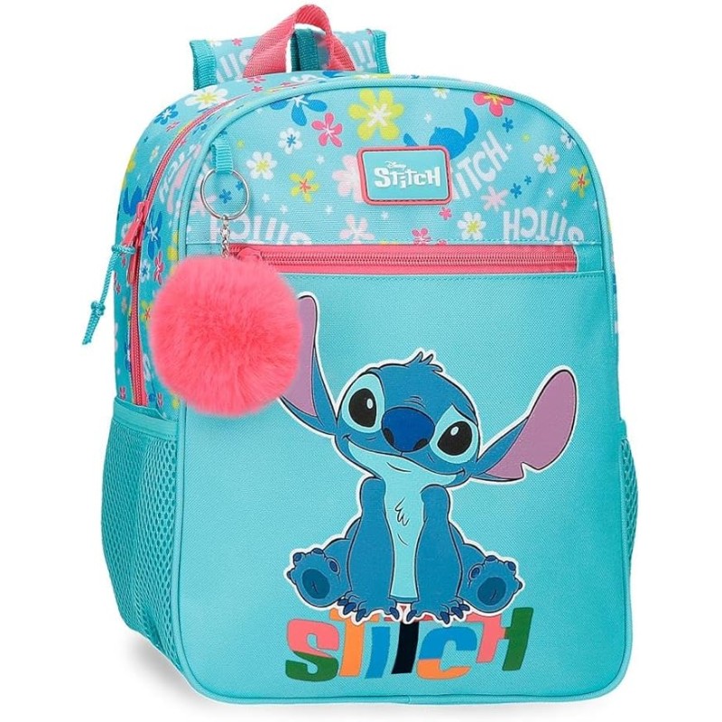 Mochila Escolar Disney Aloha Stitch Azul 27x33x11 cm