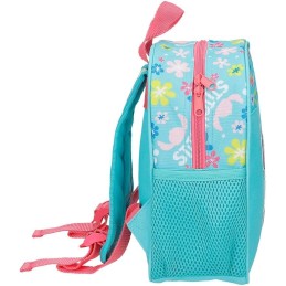 Mochila Preescolar Azul Disney Aloha Stitch 23x25x10 cm
