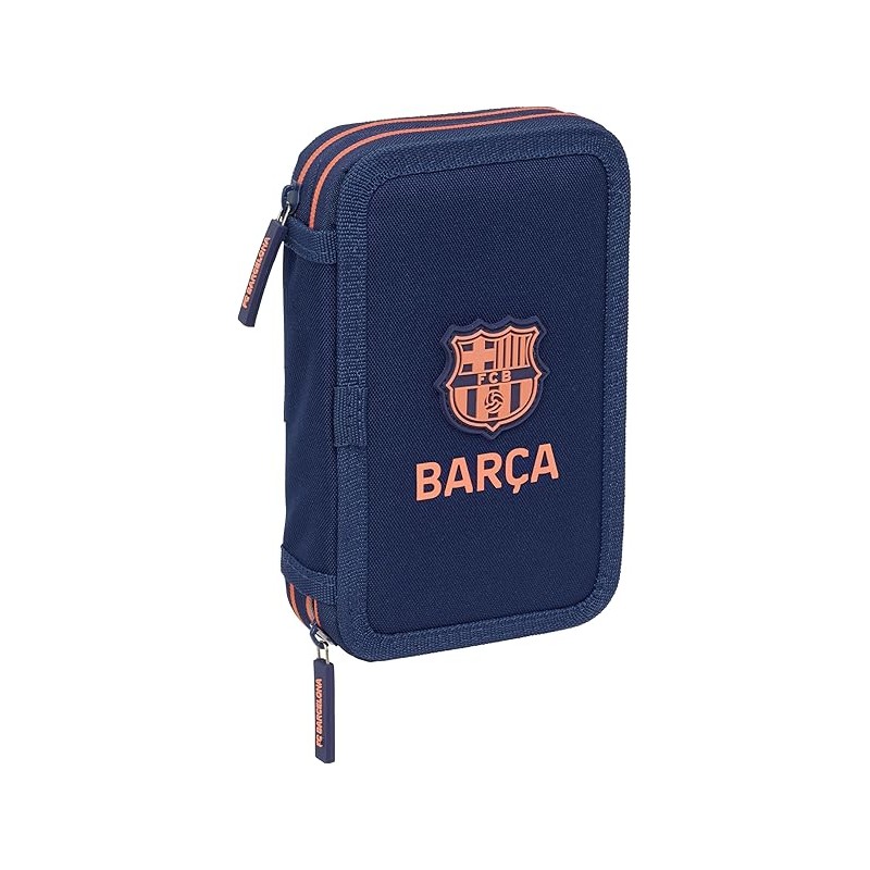 Plumier Doble Escolar Niño, Estuche con Colores, con 29 Útiles Incluidos F.C.BARCELONA 2ª EQUIPACIÓN 12.5x4x19.5 cm
