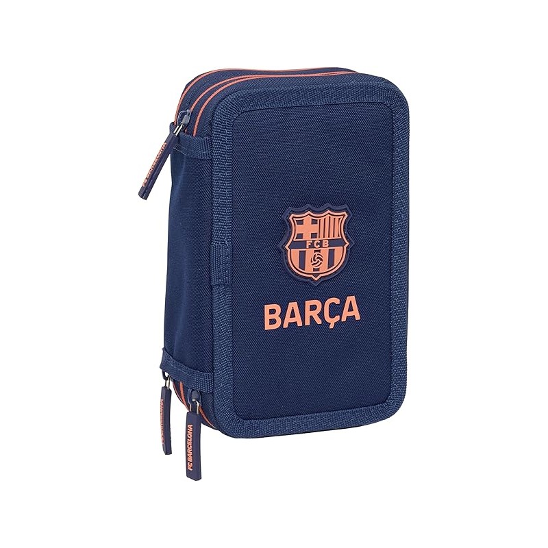 Plumier Triple Estuche Escolar con 37 Útiles Incluidos F.C.Barcelona 2ª EQUIPACIÓN 12.5x5.5x19.5 cm