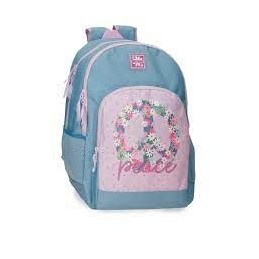 Mochila Escolar Adaptable ROLL ROAD Doble Compartimento 33x44x17cm.