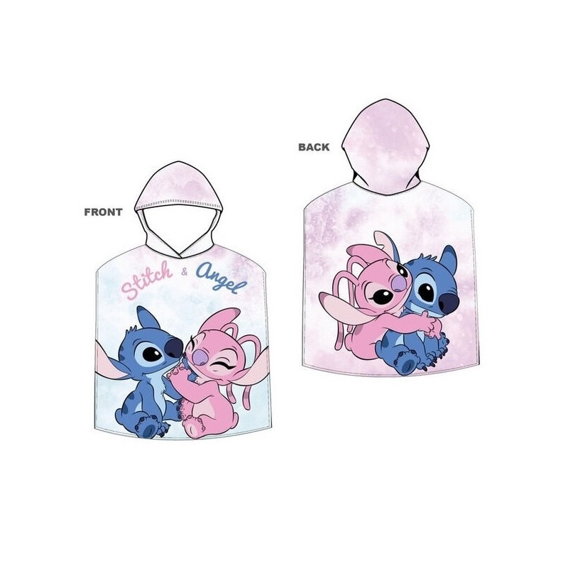 Poncho Toalla Stitch Disney Microfibra 55x100cm.