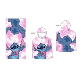 Poncho Toalla Stitch Disney Microfibra 55x100cm.