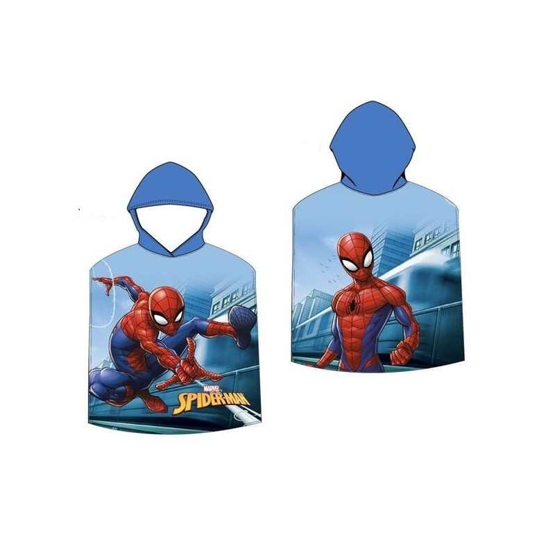 Poncho toalla Spiderman Marvel microfibra 55x110cm