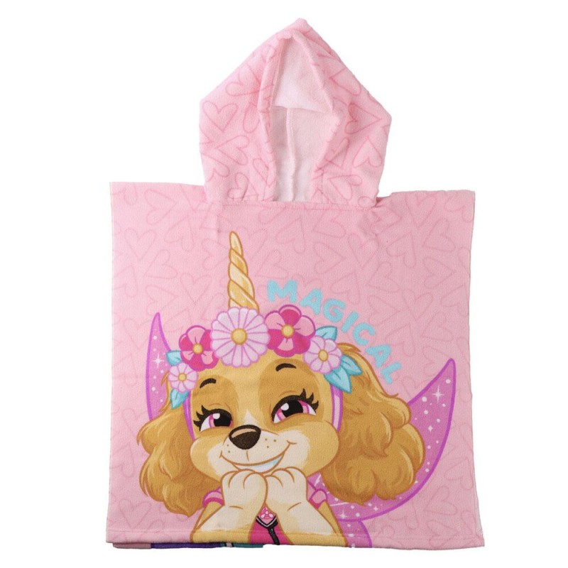 Poncho toalla Patrulla Canina Paw Patrol microfibra 55x77cm. Composición: 100% poliester. 250 gsm.