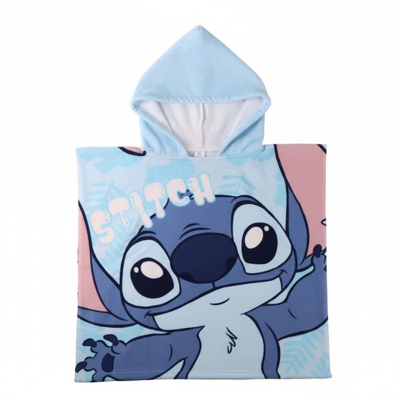 Poncho toalla Stitch Disney microfibra 55x77cm. Composición: 100% poliester. 250 gsm.
