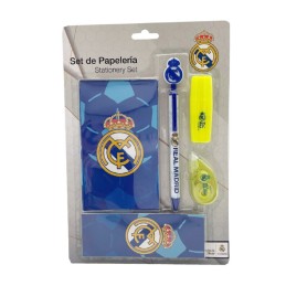 Real Madrid Set de Papelería con Block de Notas