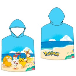 Lote Pokemon, Poncho Toalla, Gorra, Botella y Saco Mochila
