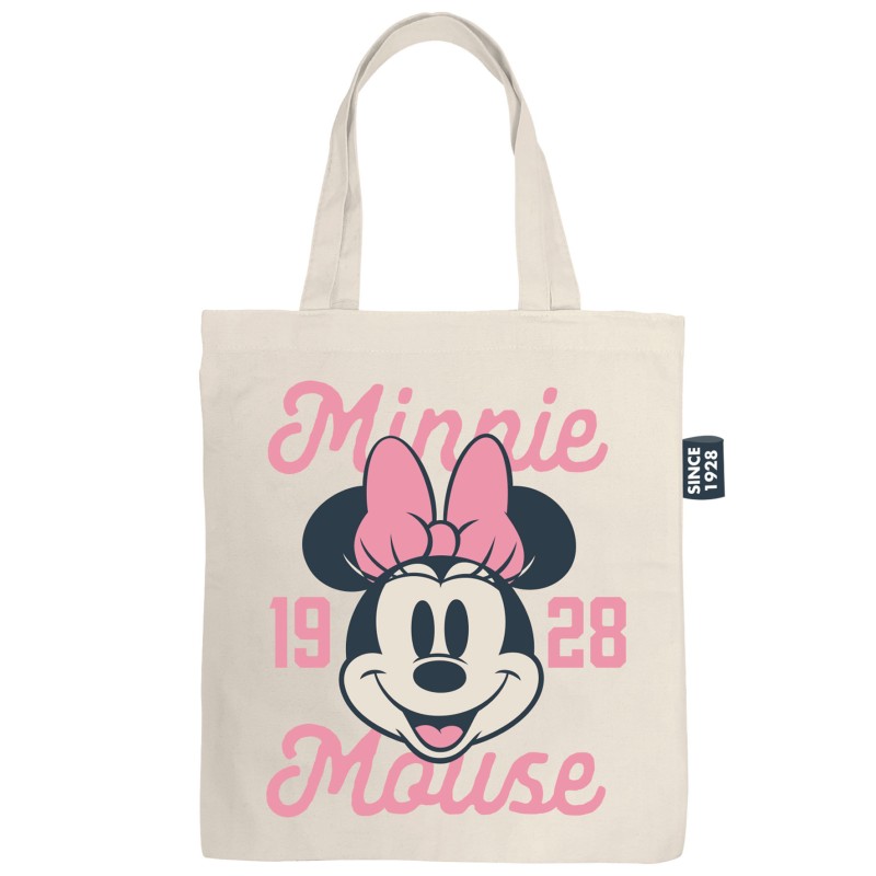 Bolsa Tipo Shopping De Algodón Con Asa De 37X41Cm De Minnie