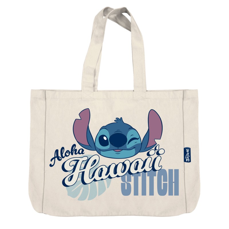 Bolsa Tipo Shopping De Algodón Con Asas De 46X40.5X10Cm De Lilo & Stitch