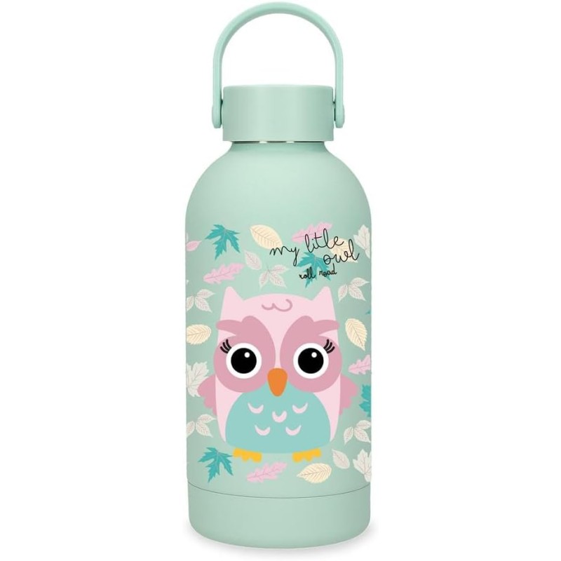 Botella Termica de Acero Inoxidable Verde Roll Road Happy Pets 350ml 6,5x18,5x6,5 cms