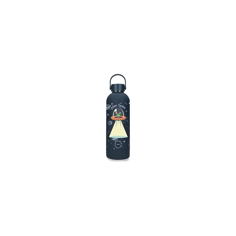Botella Termica de Acero Inoxidable Negro Enso Magical Alien Space 500ml 7x23cms