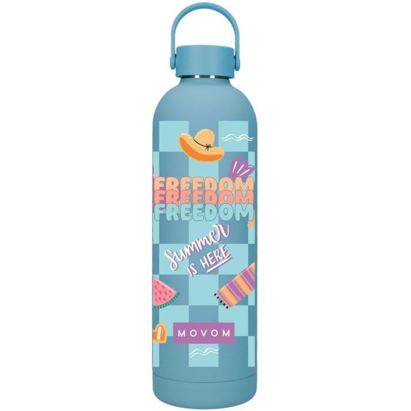 Botella Termica de Acero Inoxidable Azul Movom Freedom 7x26,5x7 cms