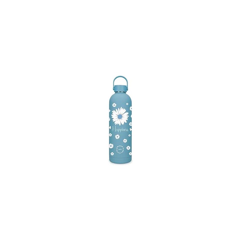 Botella Termica de Acero Inoxidable Azul Enso Happiness 750ml 7x26,5x7 cms