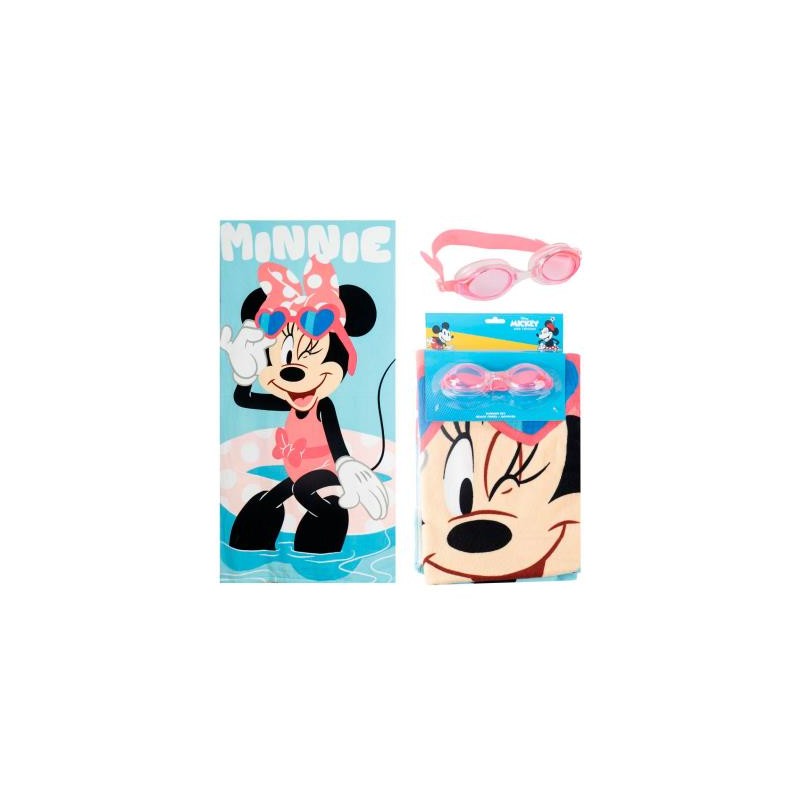 Toalla Set Gafas Natación Minnie Disney 24.0 X 34.0 X 6.0 Cm