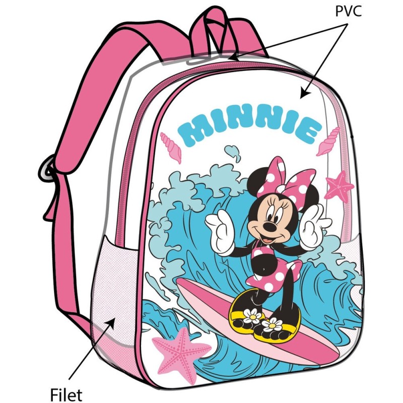 Mochila Minnie Disney 31cm Transparente. Tamaño: 31x25x23cm. PVC.